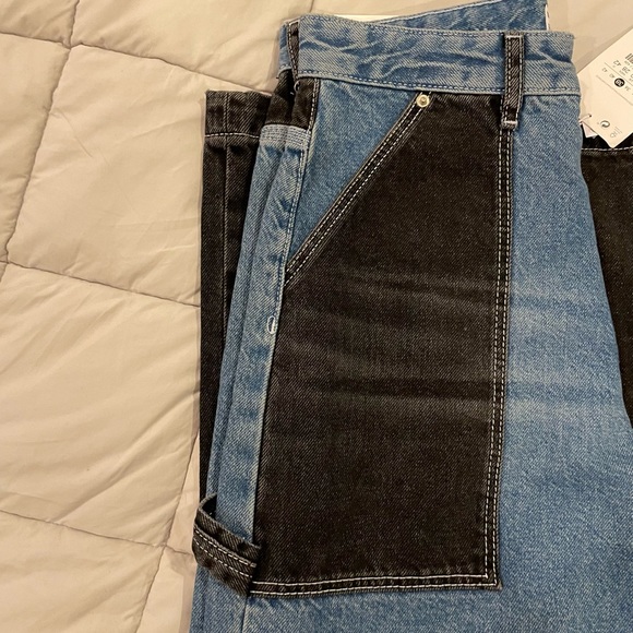 NWT ASOS Bershka Patchwork Wide Leg Jeans - Picture 13 of 16